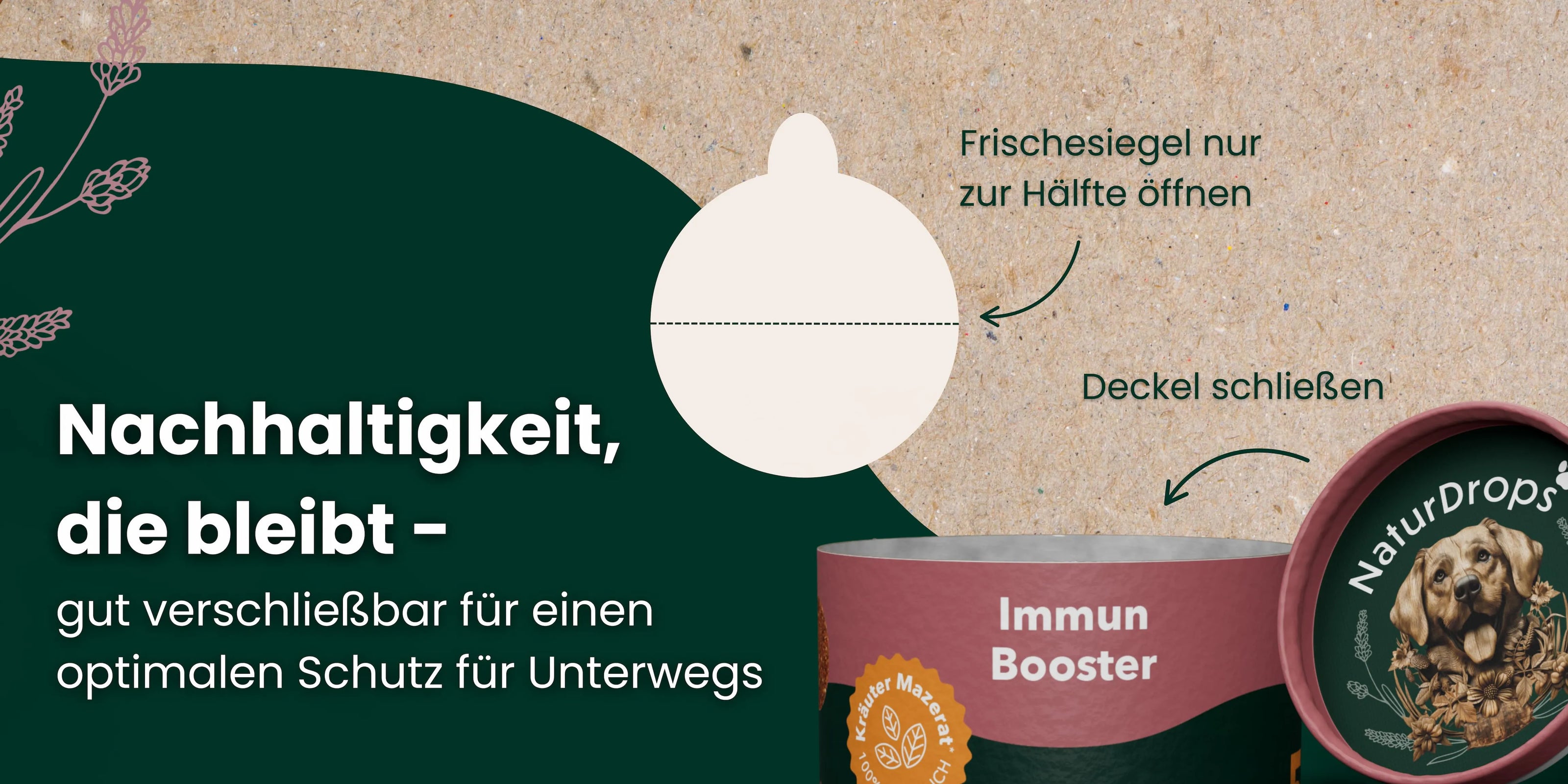Nachhaltig verpackt und sicher verschliessbar – für optimalen Schutz deiner Drops, auch unterwegs