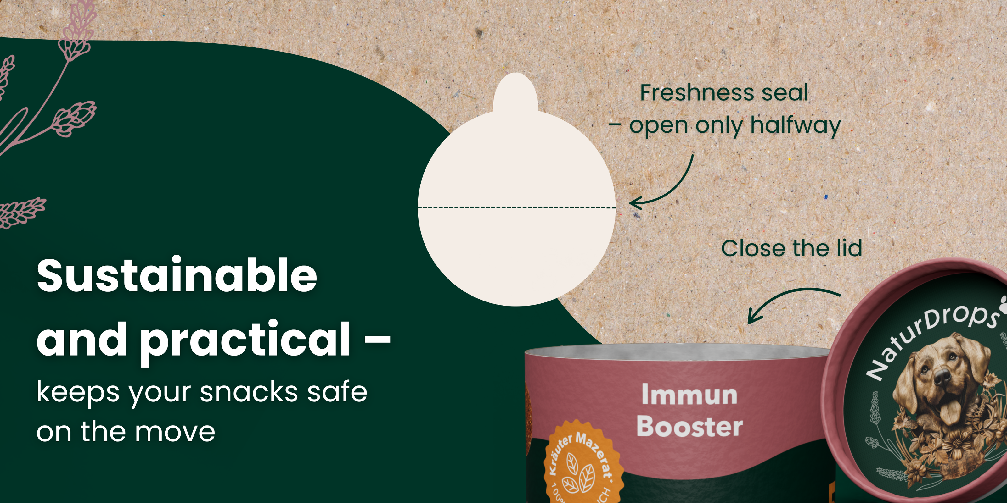 Sustainably packaged and securely sealable – for optimal protection of your drops, even on the go