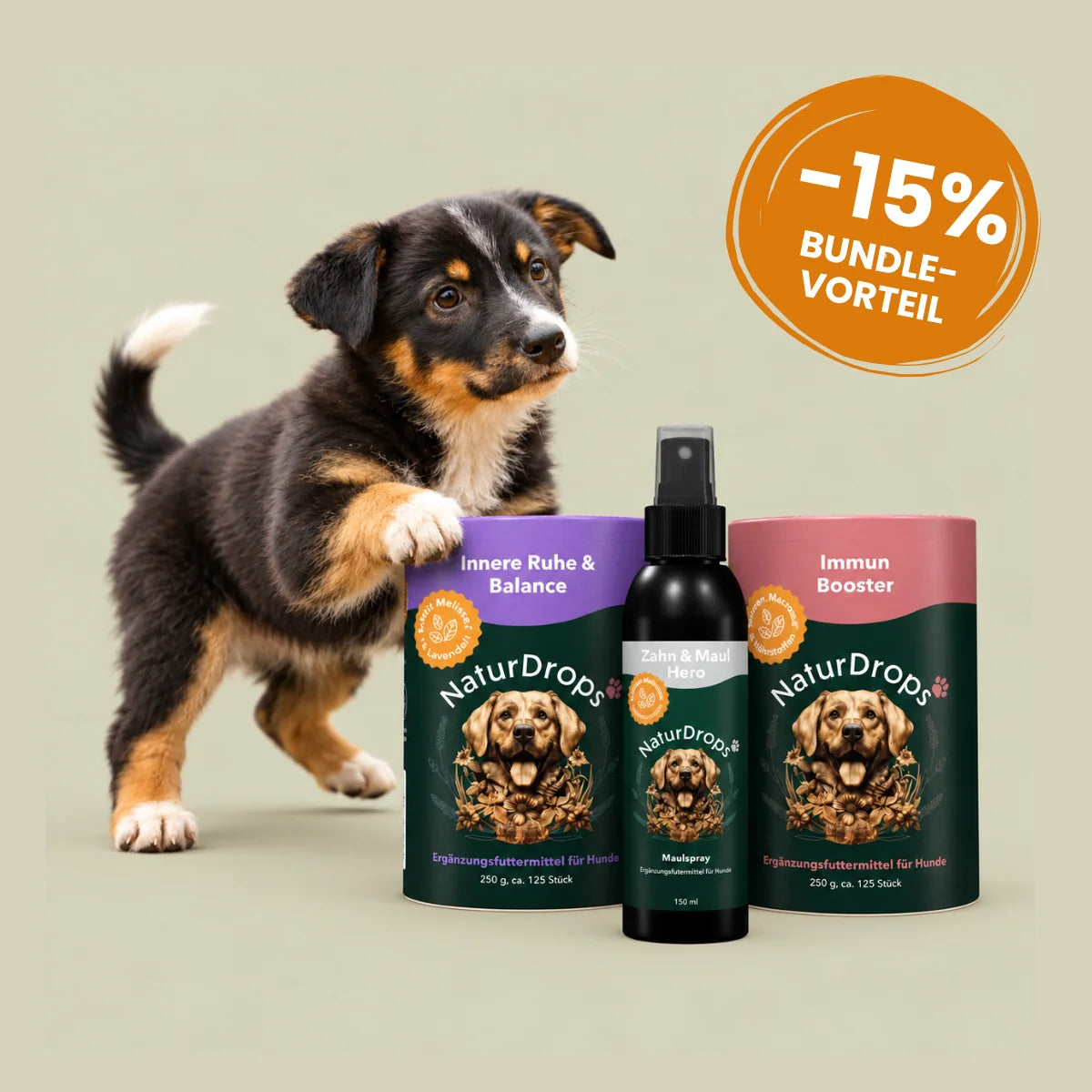 Young & Happy Bundle – Innere Ruhe & Balance, Zahn & Maul Hero Spray, Immun Booster